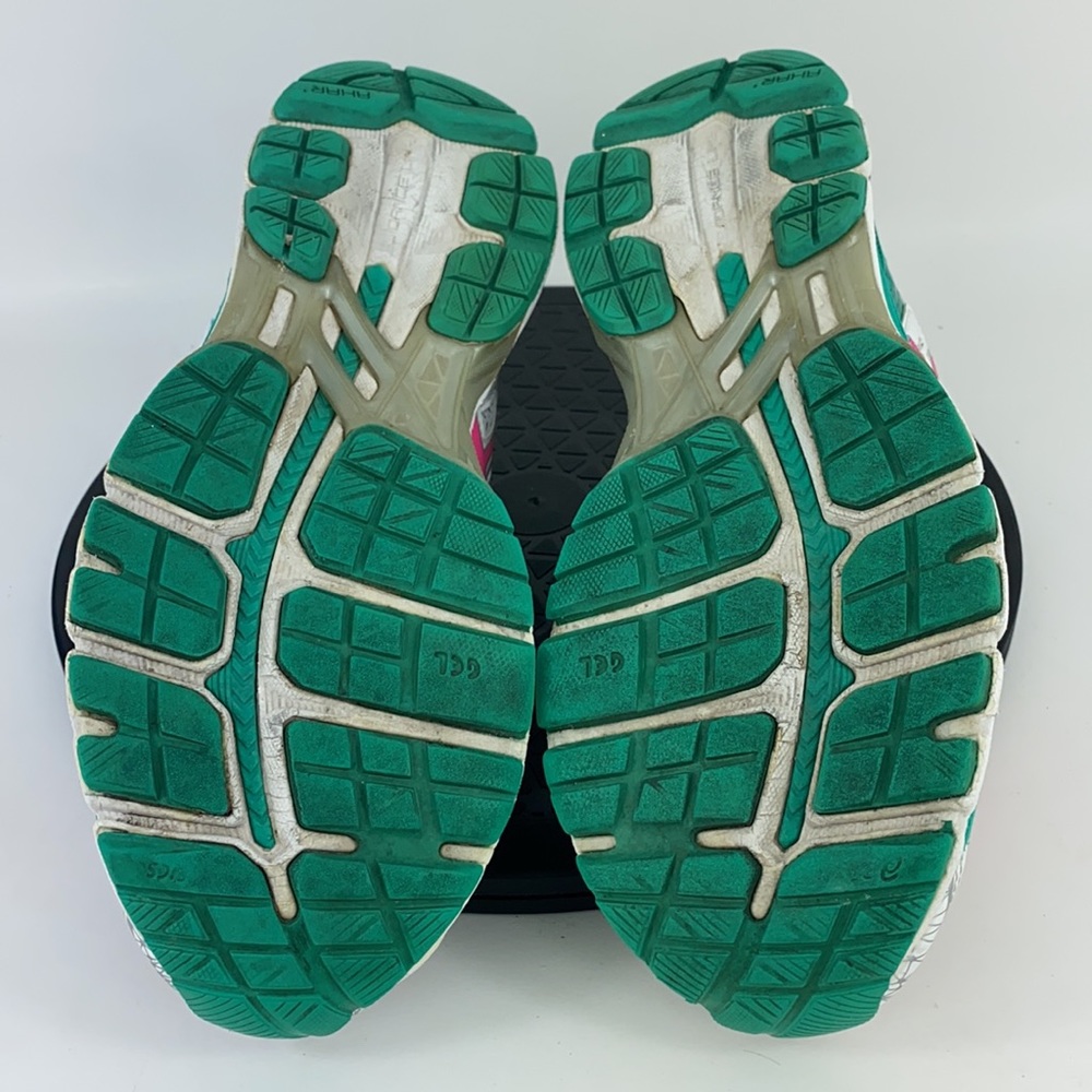 Asics Gel-Kayano 21 White/Green Athletic Running Shoes T4H7N Women's Size 8 - Picture 10 of 12
